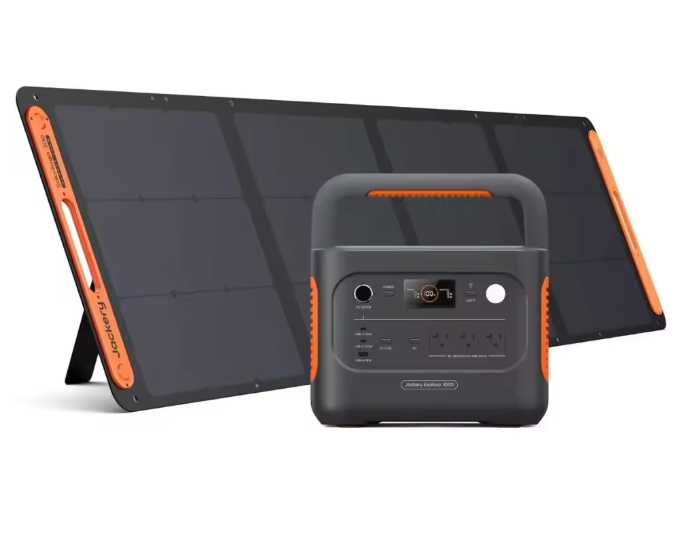 Solar Generator 1000 v2 with 200W Solar Panel,1070Wh Portable Power Station LiFePO4 Battery,1500W AC/100W USB-C Output